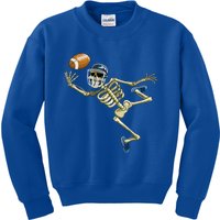 American Football Skeleton Halloween Boys Football Fan Kids Sweatshirt