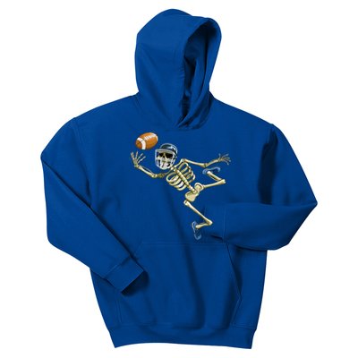 American Football Skeleton Halloween Boys Football Fan Kids Hoodie