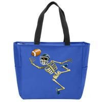 American Football Skeleton Halloween Boys Football Fan Zip Tote Bag