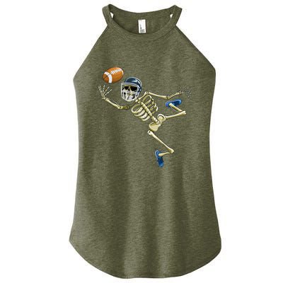 American Football Skeleton Halloween Boys Football Fan Women's Perfect Tri Rocker Tank