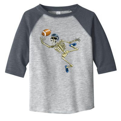 American Football Skeleton Halloween Boys Football Fan Toddler Fine Jersey T-Shirt