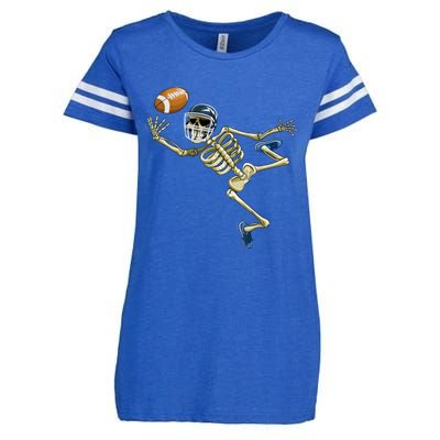 American Football Skeleton Halloween Boys Football Fan Enza Ladies Jersey Football T-Shirt