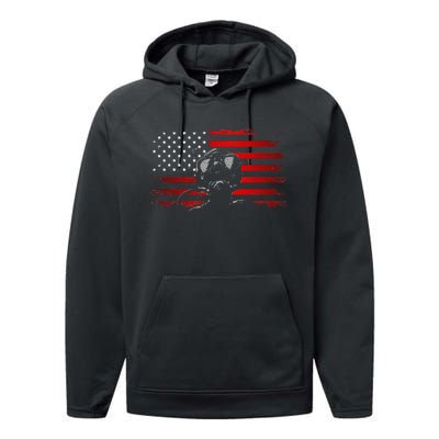 American Flag Scuba Diving Apparel Scuba Diving Performance Fleece Hoodie