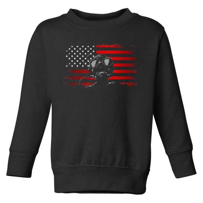 American Flag Scuba Diving Apparel Scuba Diving Toddler Sweatshirt