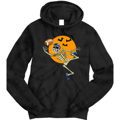 American Football Skeleton Halloween Football Fan Tie Dye Hoodie