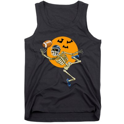 American Football Skeleton Halloween Football Fan Tank Top