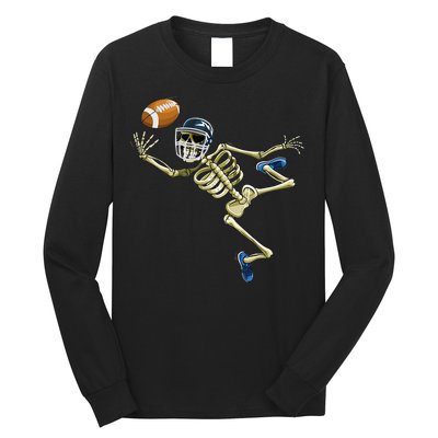 American Football Skeleton Halloween Football Fan Long Sleeve Shirt