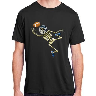 American Football Skeleton Halloween Football Fan Adult ChromaSoft Performance T-Shirt