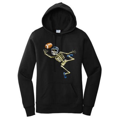 American Football Skeleton Halloween Football Fan Women's Pullover Hoodie