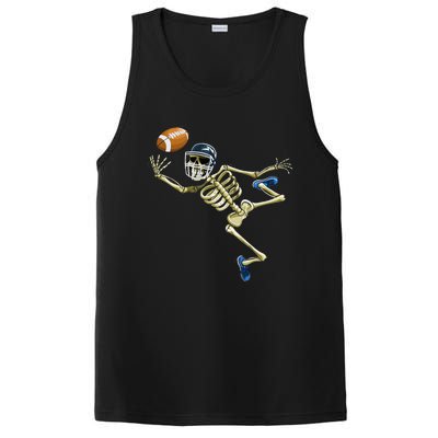 American Football Skeleton Halloween Football Fan PosiCharge Competitor Tank