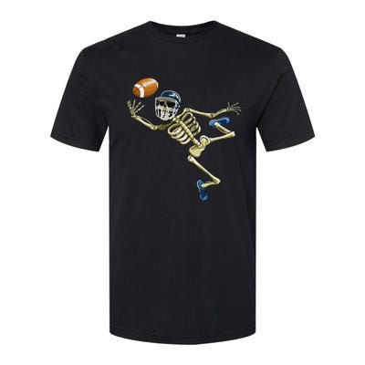 American Football Skeleton Halloween Football Fan Softstyle CVC T-Shirt