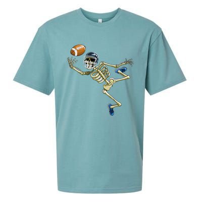 American Football Skeleton Halloween Football Fan Sueded Cloud Jersey T-Shirt