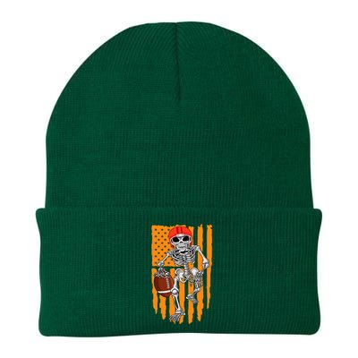 American Football Skeleton Halloween Football Fan Knit Cap Winter Beanie