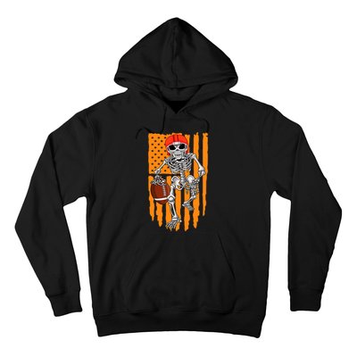 American Football Skeleton Halloween Football Fan Hoodie