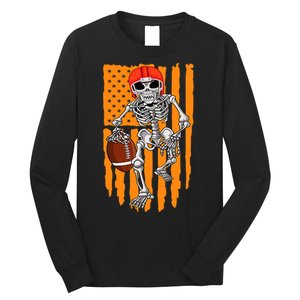 American Football Skeleton Halloween Football Fan Long Sleeve Shirt