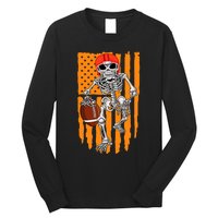 American Football Skeleton Halloween Football Fan Long Sleeve Shirt