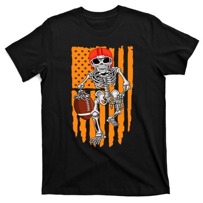 American Football Skeleton Halloween Football Fan T-Shirt