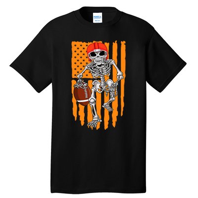 American Football Skeleton Halloween Football Fan Tall T-Shirt