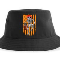 American Football Skeleton Halloween Football Fan Sustainable Bucket Hat