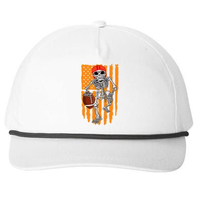 American Football Skeleton Halloween Football Fan Snapback Five-Panel Rope Hat