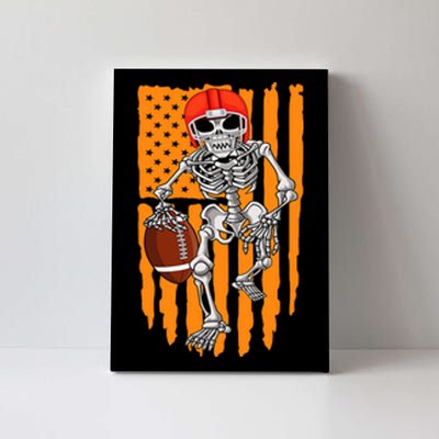 American Football Skeleton Halloween Football Fan Canvas