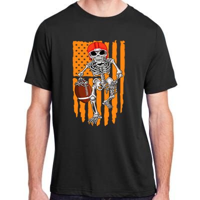 American Football Skeleton Halloween Football Fan Adult ChromaSoft Performance T-Shirt