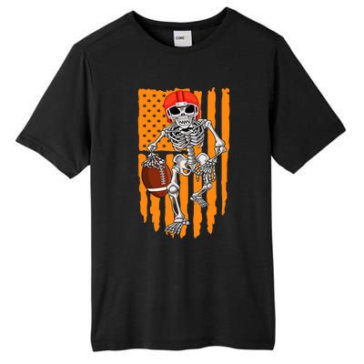 American Football Skeleton Halloween Football Fan Tall Fusion ChromaSoft Performance T-Shirt