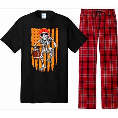 American Football Skeleton Halloween Football Fan Pajama Set