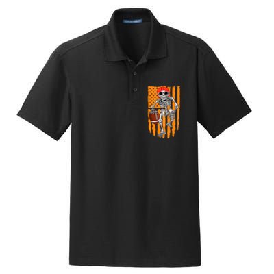 American Football Skeleton Halloween Football Fan Dry Zone Grid Polo