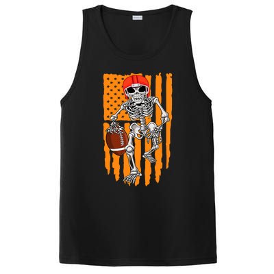 American Football Skeleton Halloween Football Fan PosiCharge Competitor Tank