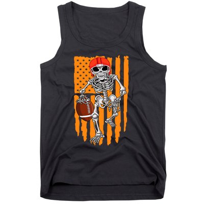 American Football Skeleton Halloween Football Fan Tank Top