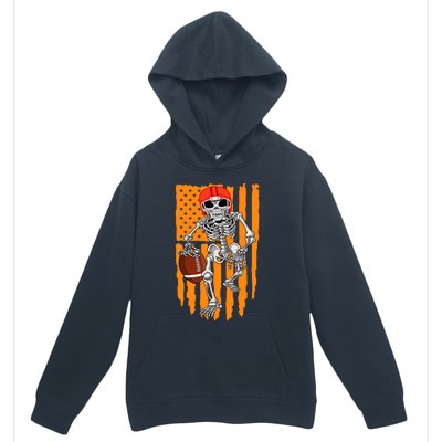 American Football Skeleton Halloween Football Fan Urban Pullover Hoodie