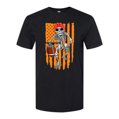 American Football Skeleton Halloween Football Fan Softstyle CVC T-Shirt