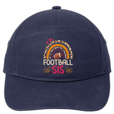 American Football Sis Family Matching Sister Leopard Rainbow Gift 7-Panel Snapback Hat