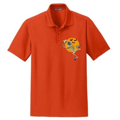 American Football Skeleton Halloween Football Fan Gift Dry Zone Grid Polo