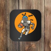 American Football Skeleton Halloween Football Fan Coaster