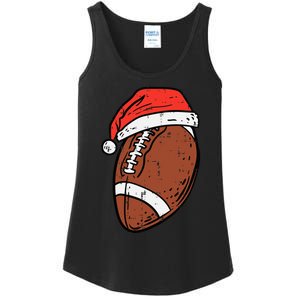 American Football Santa Hat Sports Christmas Xmas Ladies Essential Tank