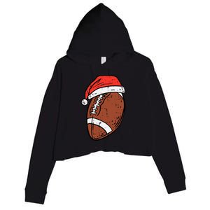 American Football Santa Hat Sports Christmas Xmas Crop Fleece Hoodie