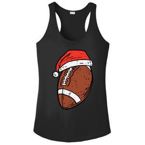 American Football Santa Hat Sports Christmas Xmas Ladies PosiCharge Competitor Racerback Tank