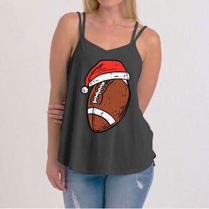 American Football Santa Hat Sports Christmas Xmas Women's Strappy Tank