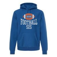 American Football Sis Vintage Gridiron Sports Lover Sister Gift Premium Hoodie