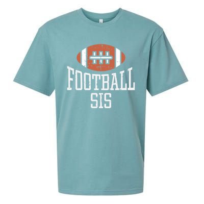 American Football Sis Vintage Gridiron Sports Lover Sister Gift Sueded Cloud Jersey T-Shirt