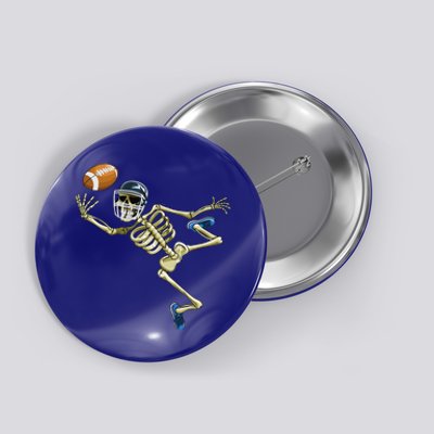 American Football Skeleton Halloween Football Fan Button