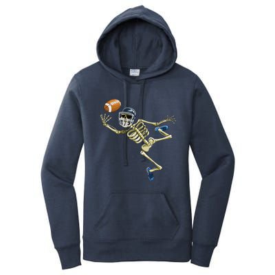 American Football Skeleton Halloween Football Fan Women's Pullover Hoodie