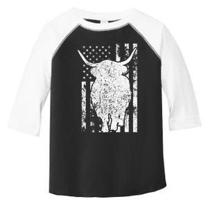 American Flag Scottish Highland Cow For Cattle Farmer Toddler Fine Jersey T-Shirt