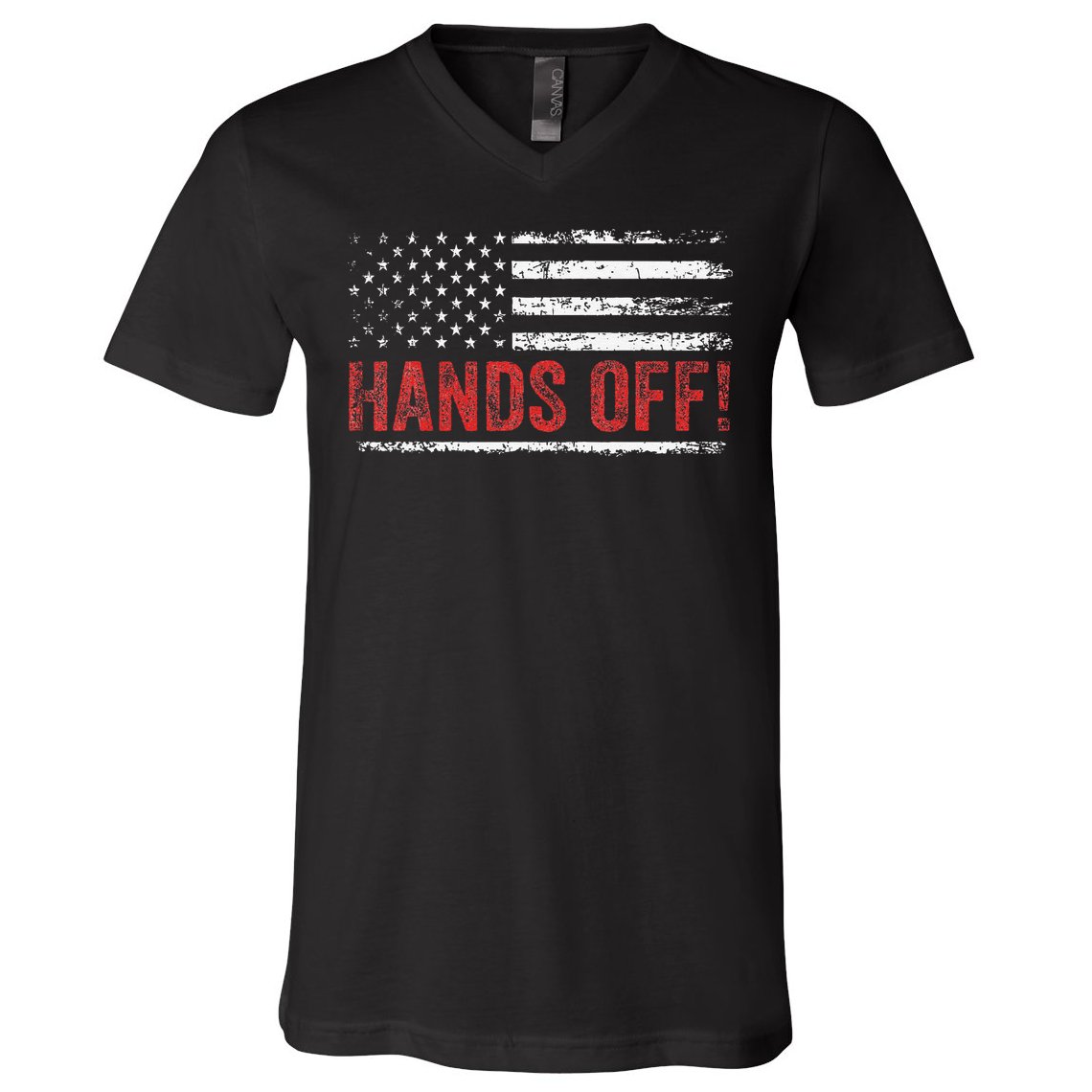 American Flag Shirts Hands Off My Social Security V-Neck T-Shirt