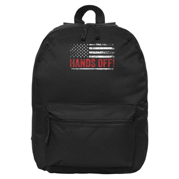 American Flag Shirts Hands Off My Social Security 16 in Basic Backpack