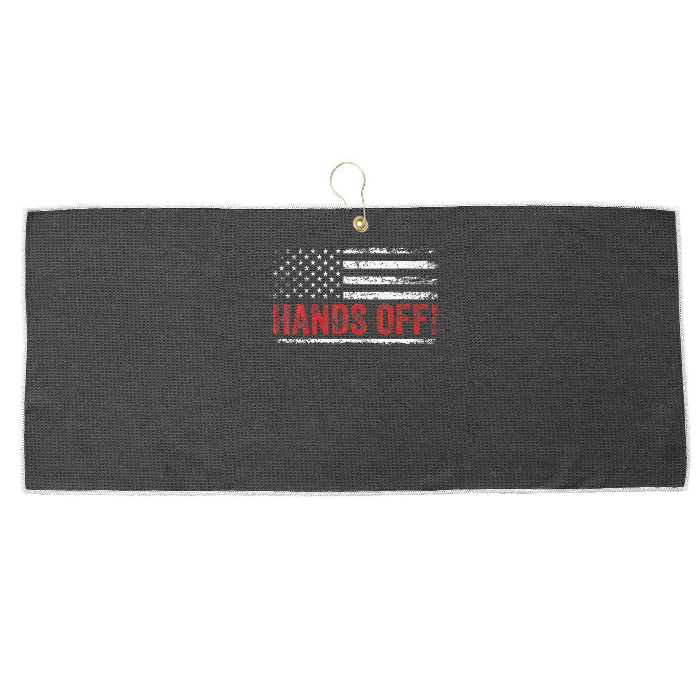 American Flag Shirts Hands Off My Social Security Large Microfiber Waffle Golf Towel