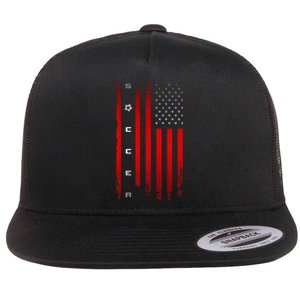 American Flag Soccer Apparel Soccer Flat Bill Trucker Hat