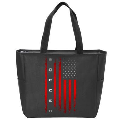 American Flag Soccer Apparel Soccer Zip Tote Bag